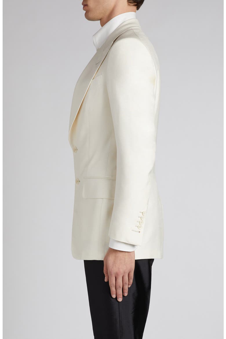 Atticus Silk Dinner Jacket, Alternate, color, BONE