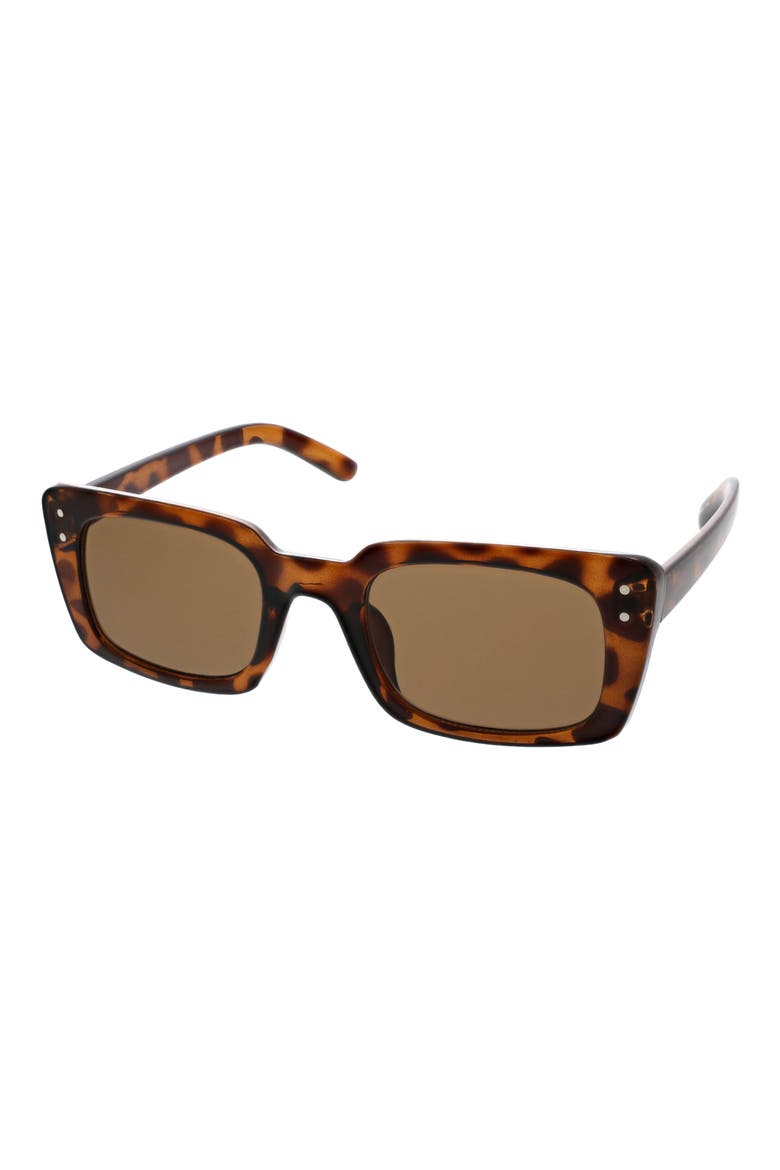 Retro 52mm Rectangle Sunglasses, Alternate, color, CRYSTAL TORT
