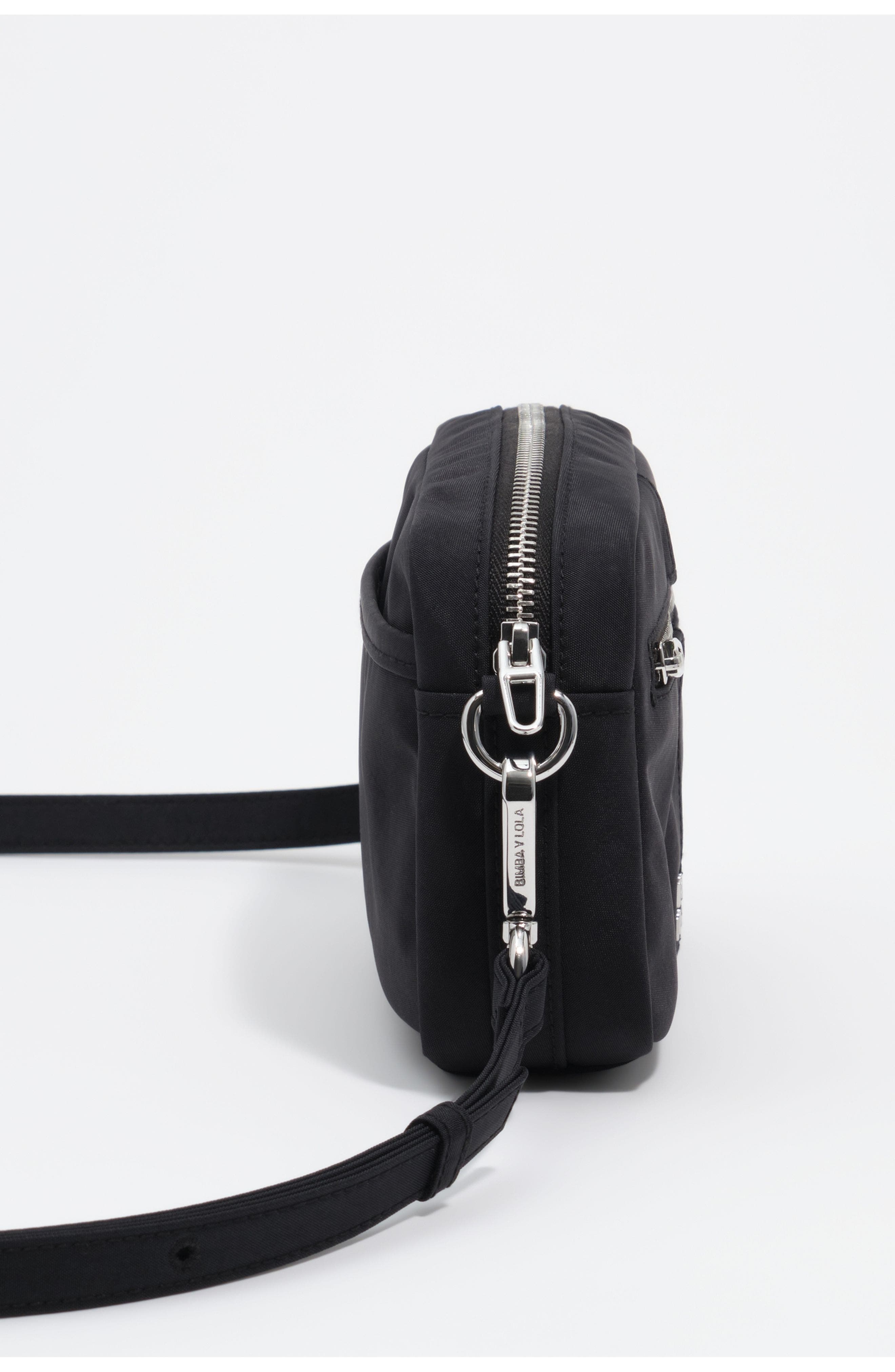 Small Nylon Crossbody Bag, Alternate, color, BLACK