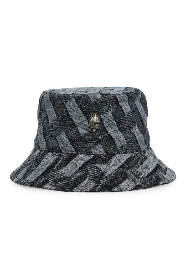 Crystal Denim Bucket Hat, Main, color, WASHED BLACK