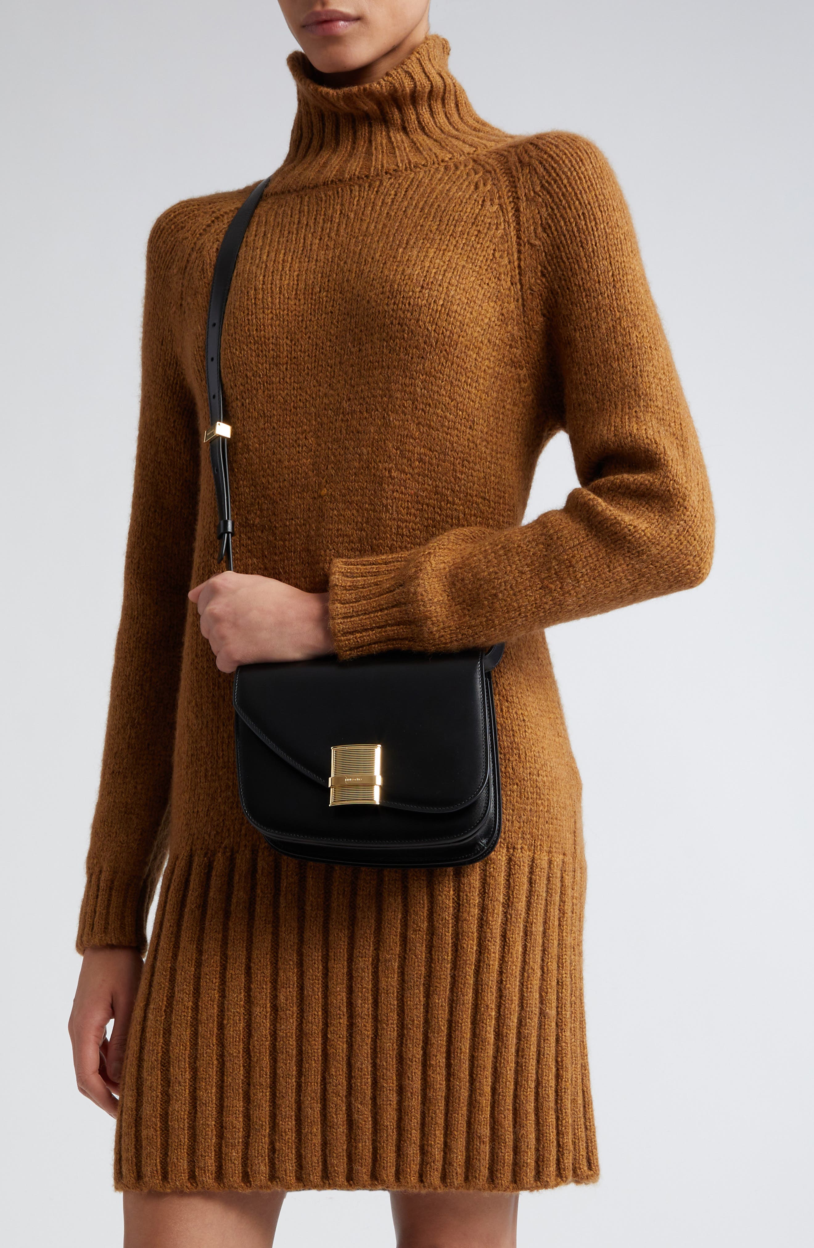 FERRAGAMO Fiamma Small Leather Crossbody Bag, Alternate, color, 