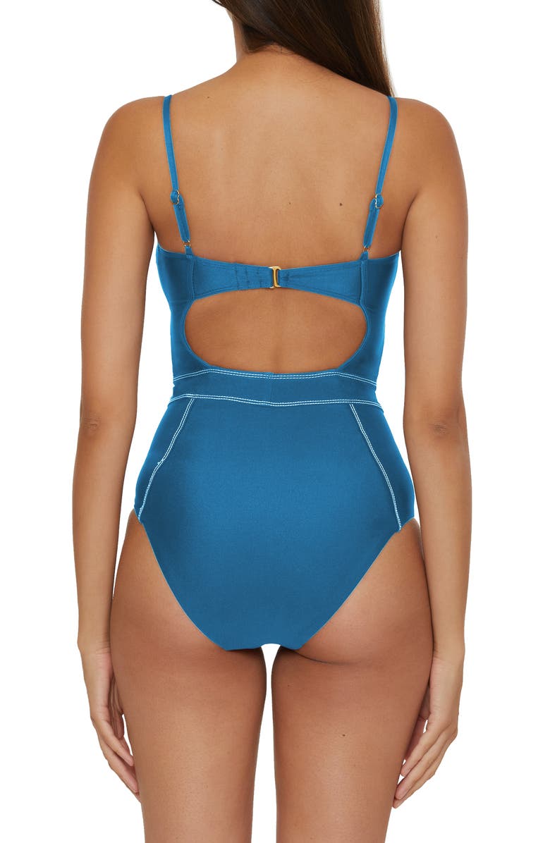 Becca Color Sheen One-Piece Swimsuit, Alternate, color, Lagoon