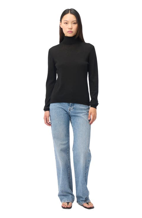 Cashmere Silk Turtleneck Sweater