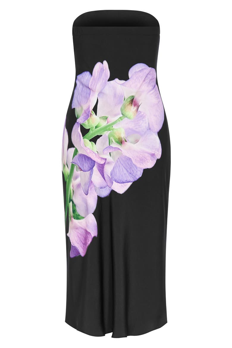 Amari Floral Strapless Maxi Dress, Alternate, color, LILAC ORCHID