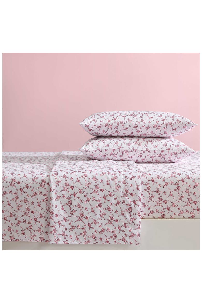 Floral Toile Sheet Set, Alternate, color, WHITE