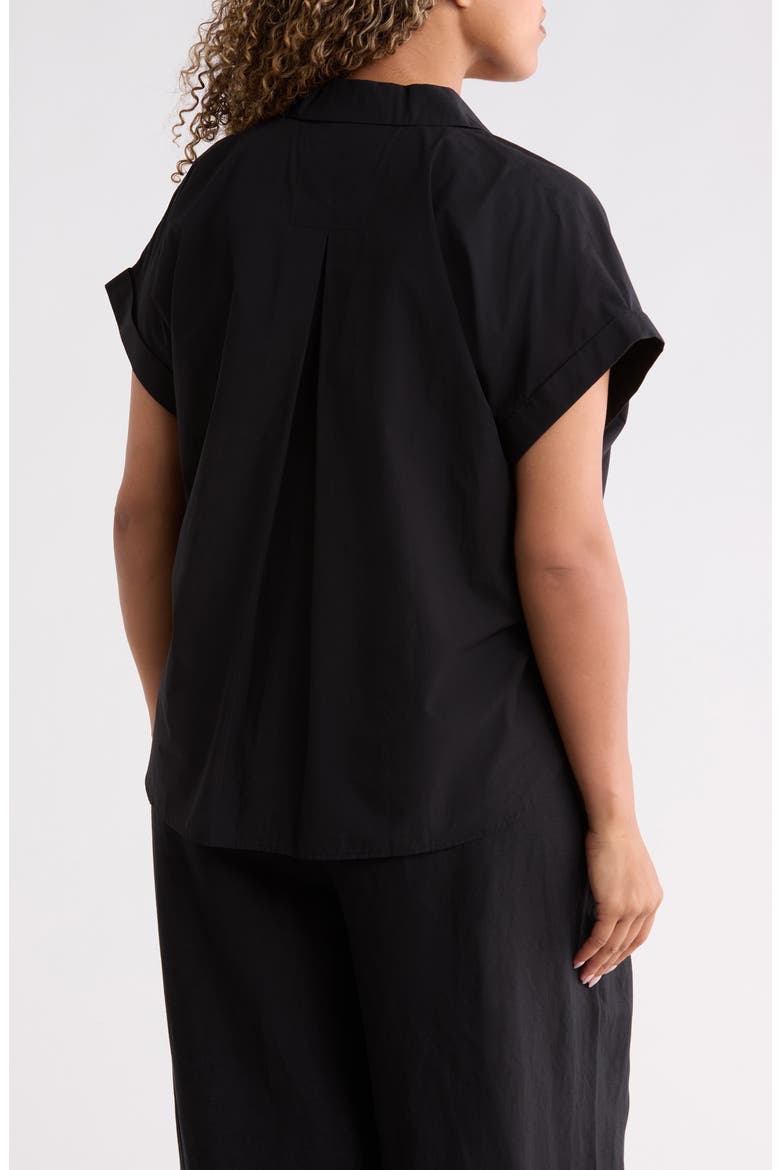 Notch Collar Organic Cotton Top, Alternate, color, BLACK