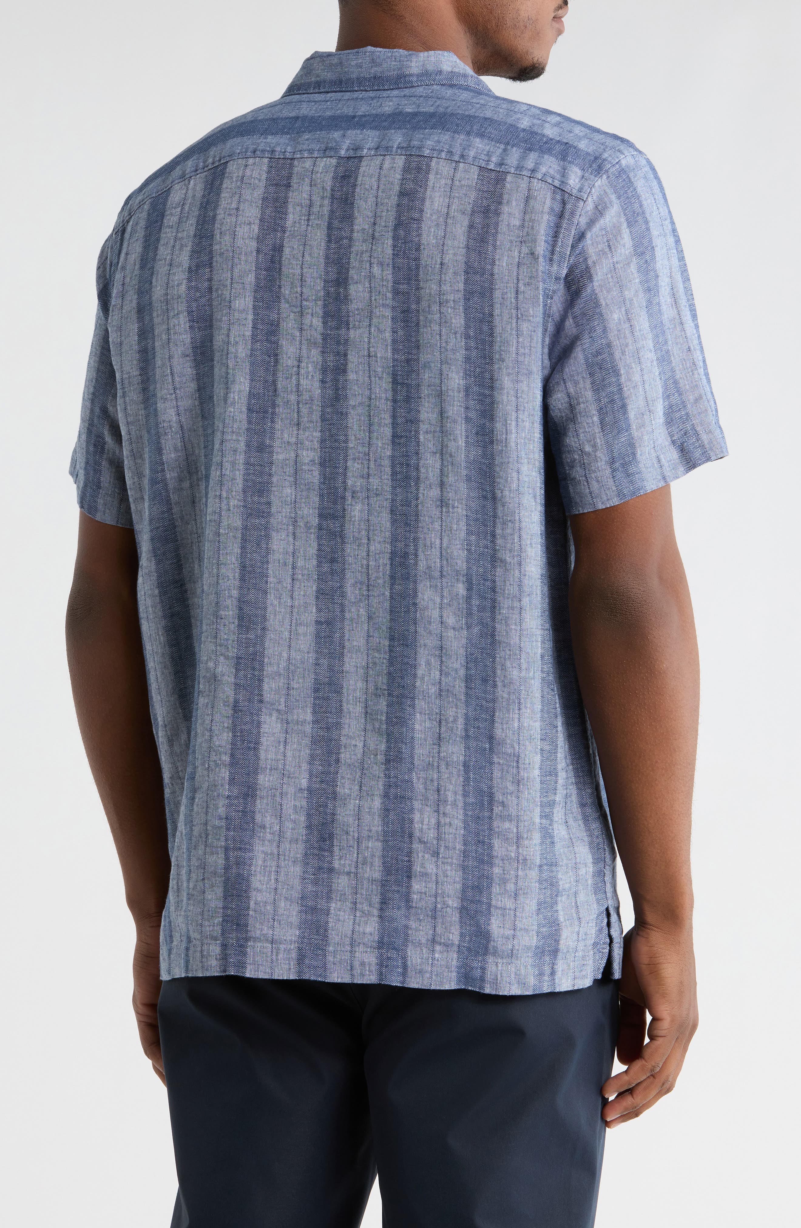 Short Sleeve Linen & Cotton Button-Up Shirt - image 4
