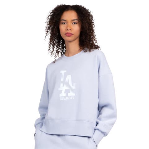 Women's Starter Light Blue Los Angeles Dodgers Pastels Boxy Fleece Sweatshirt