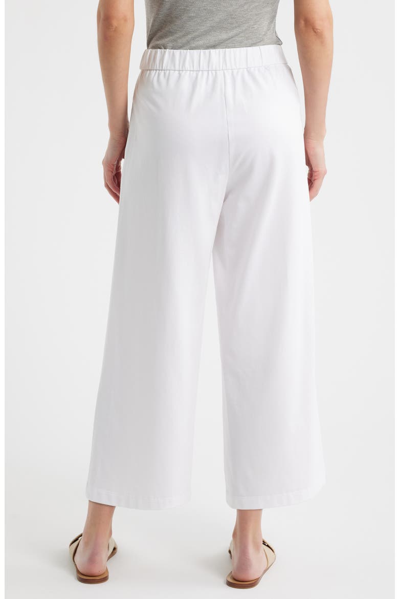 Stretch Organic Cotton Crop Wide Leg Pants, Alternate, color, WHITE