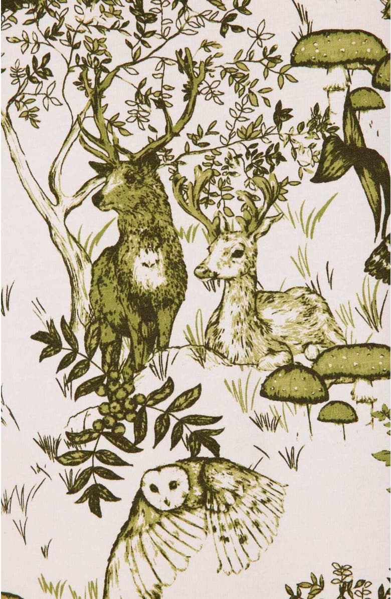 The Cat's Pajamas Pima Knit Short Sleeved Sleep Shirt Conversational, Alternate, color, Woodside