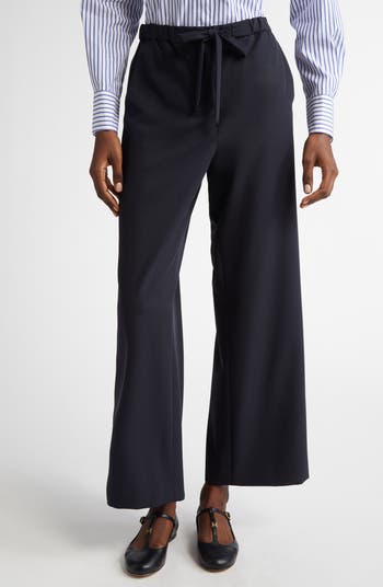 Max Mara Argenta Drawstring Virgin Wool Ankle Pants | Nordstrom