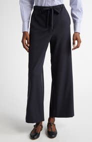 Max Mara Argenta Drawstring Virgin Wool Ankle Pants