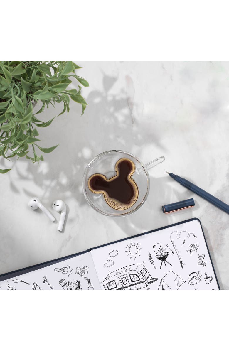 JoyJolt Disney Mickey Espresso Cups - Set of 2, Alternate, color, Clear