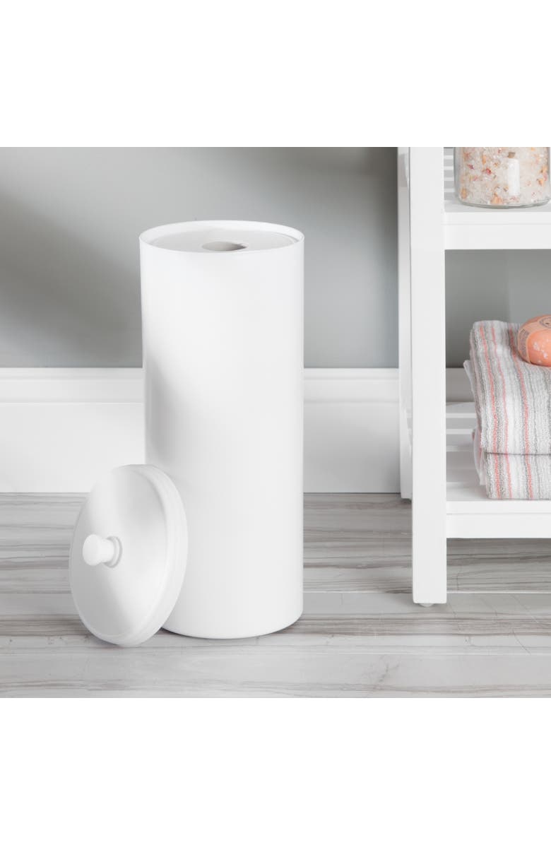 iDesign Freestanding Toilet Paper Canister, Set of 2, White, Made in USA, Alternate, color, White