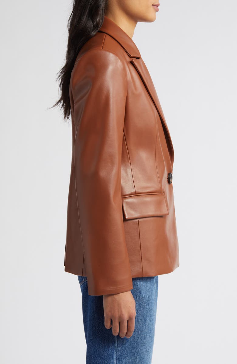 Sam Edelman Faux Leather Blazer, Alternate, color, Cognac