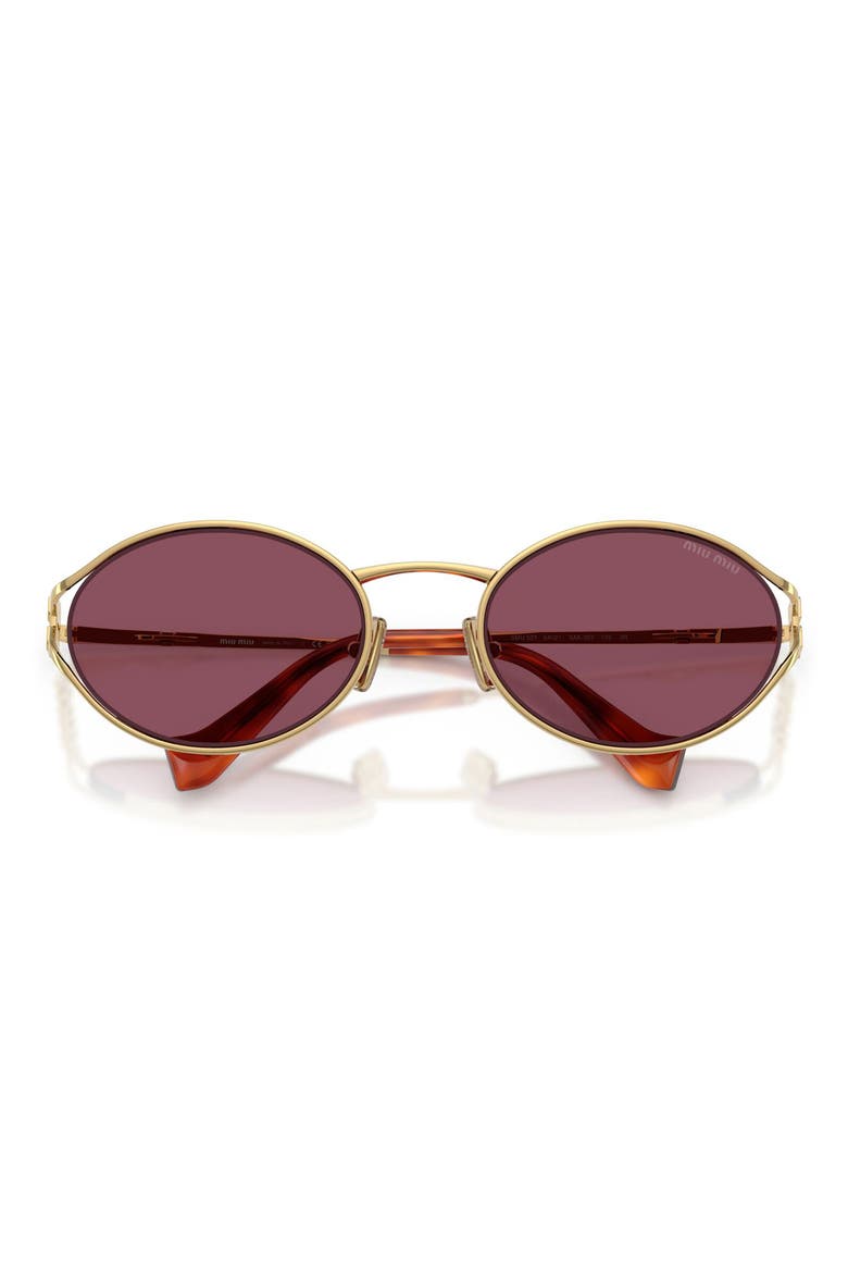 54mm Oval Sunglasses, Alternate, color, GOLD / BORDEAUX