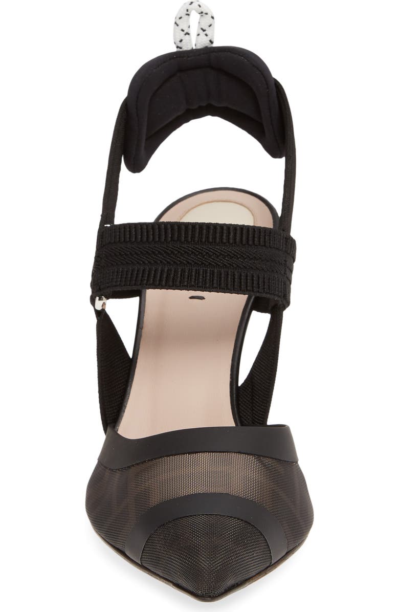 Fendi Colibri Mesh Slingback Pump, Alternate, color, Black