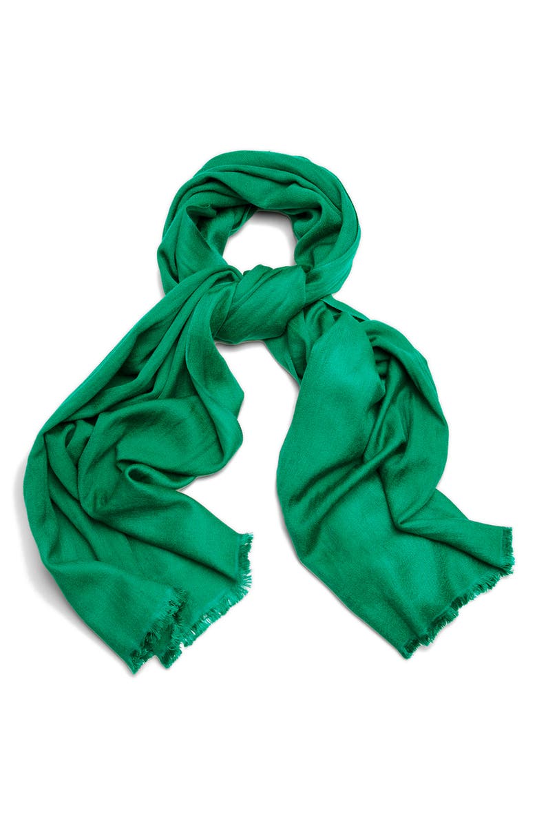 SAACHI Cashmere & Wool Blend Shimmering Scarf, Alternate, color, Green
