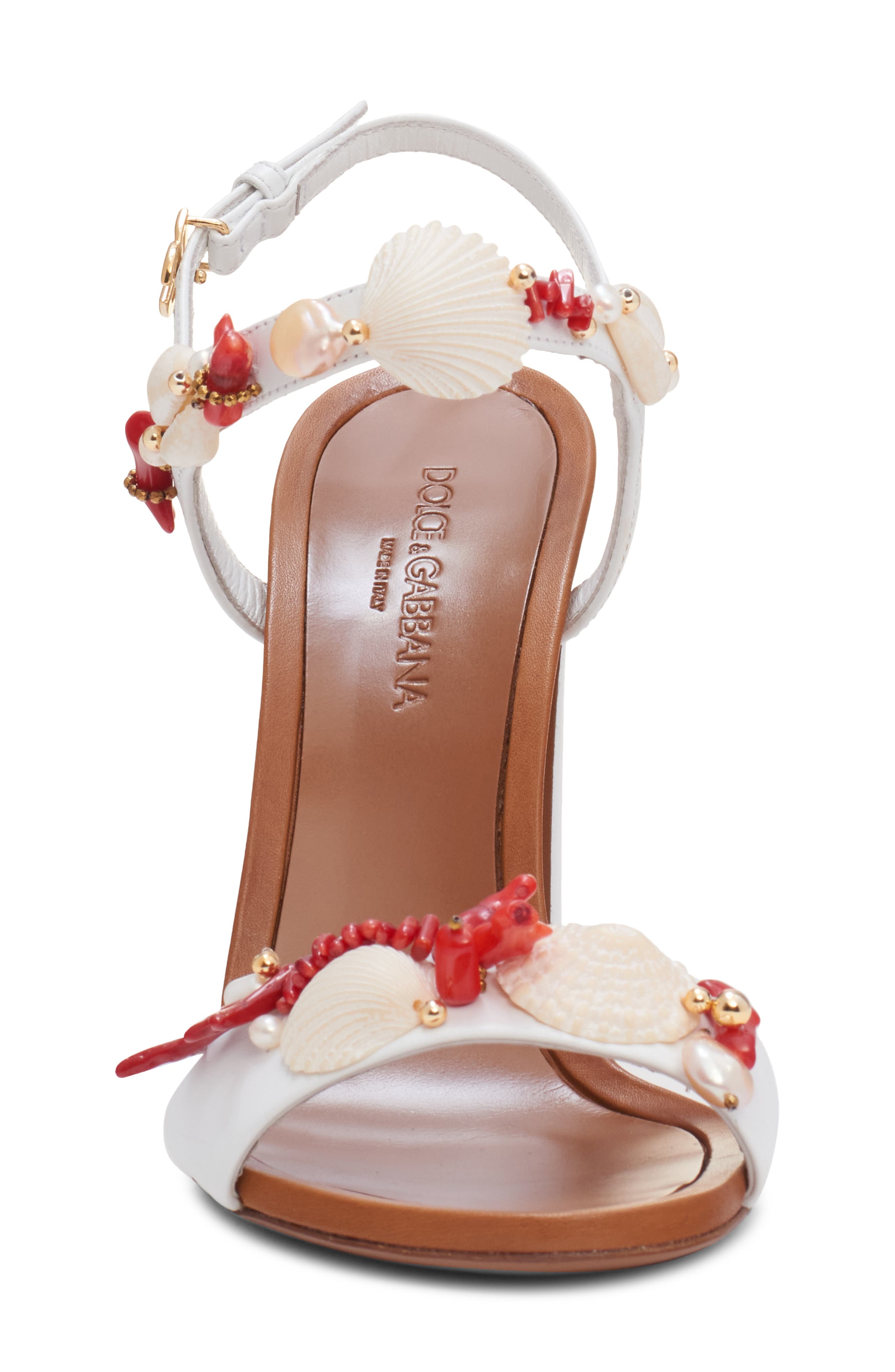 Dolce&Gabbana Capri Quarter Strap Sandal, Alternate, color, Bianco/ Multicolor
