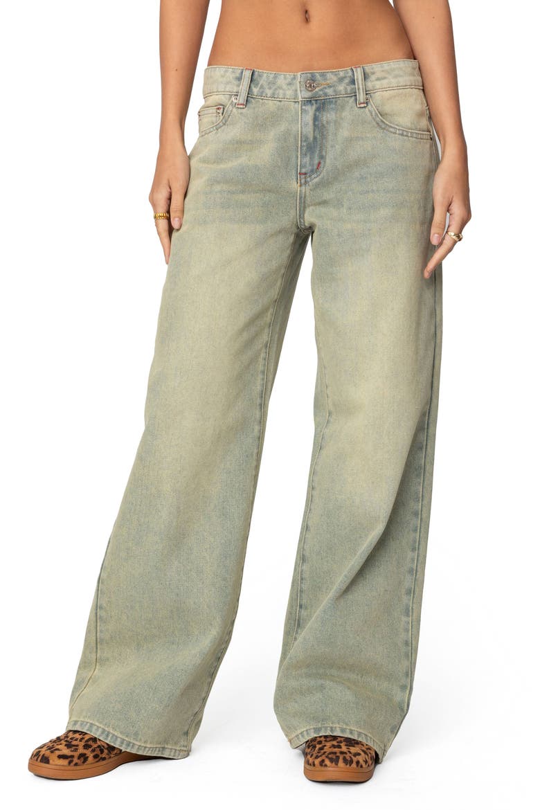Ace Low Rise Wide Leg Jeans, Main, color, LIGHT-BLUE