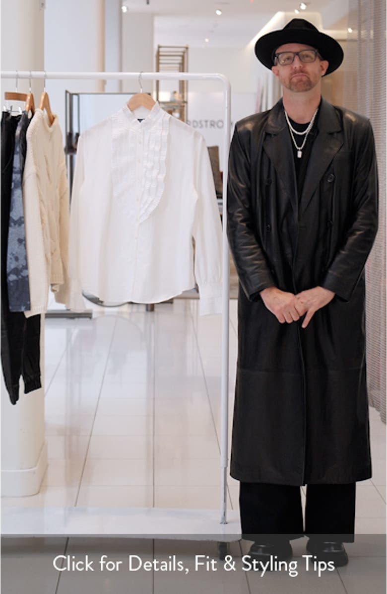 Pleate Bib Cotton & Silk Button-Up Shirt, sales video thumbnail