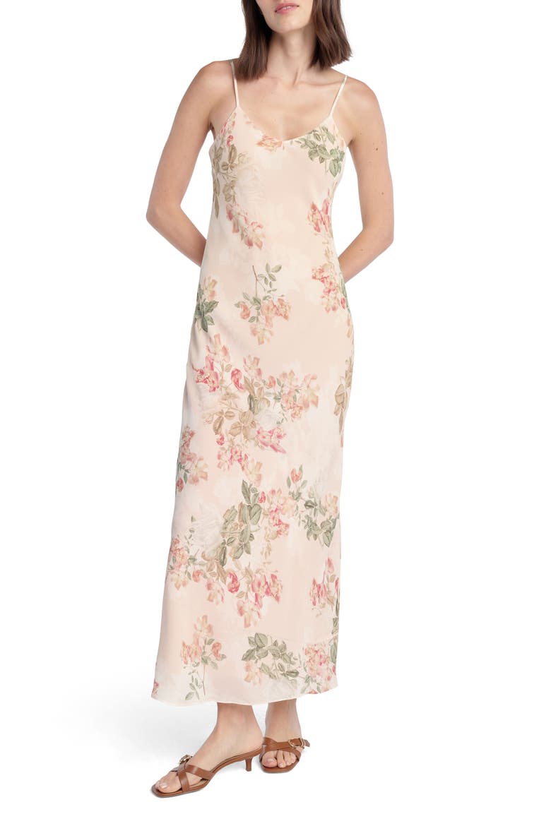 The Favorite Floral Georgette Slipdress, Main, color, LIGHT PEACH ROSE
