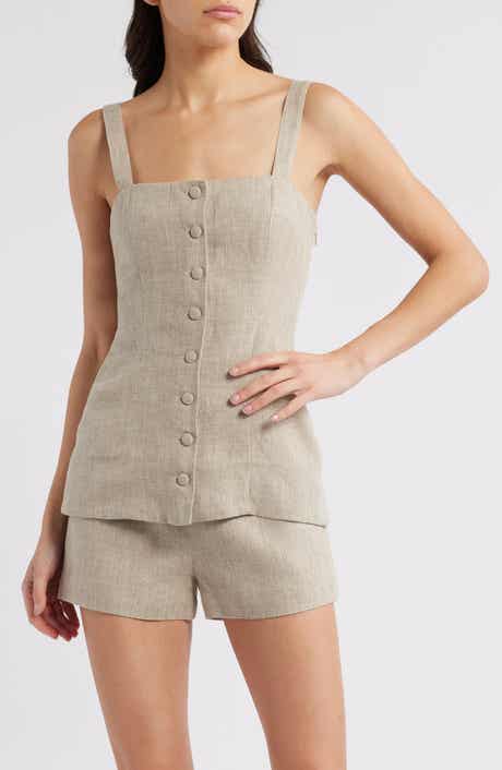 Faithfull the Brand Corbière Longline Linen Button-Up Vest