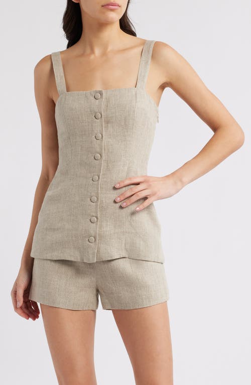 Faithfull The Brand Corbière Longline Linen Button-up Vest In Oatmeal