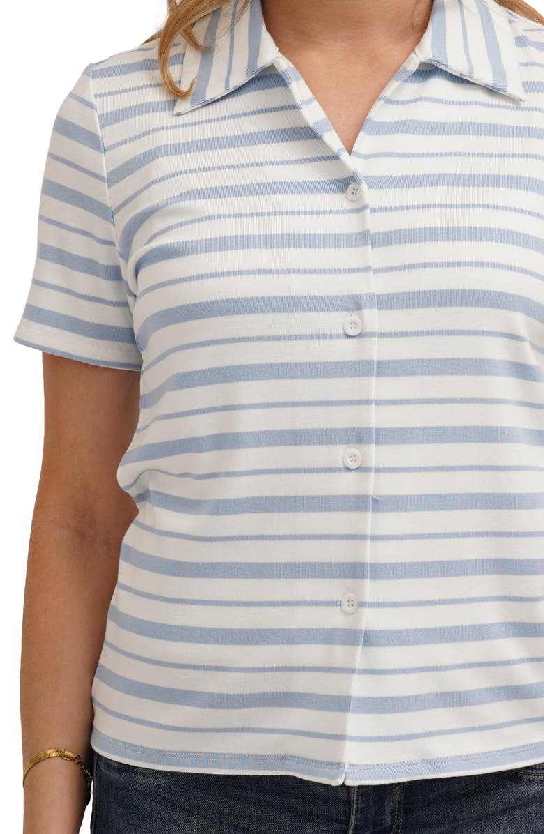 CYRUS Striped Button Front Shirt, Alternate, color, Bone/ Blue Falls