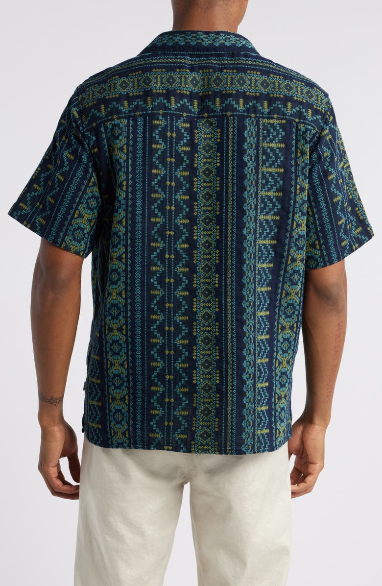 Wax London Didicot Stripe Cotton Camp Shirt, Alternate, color,