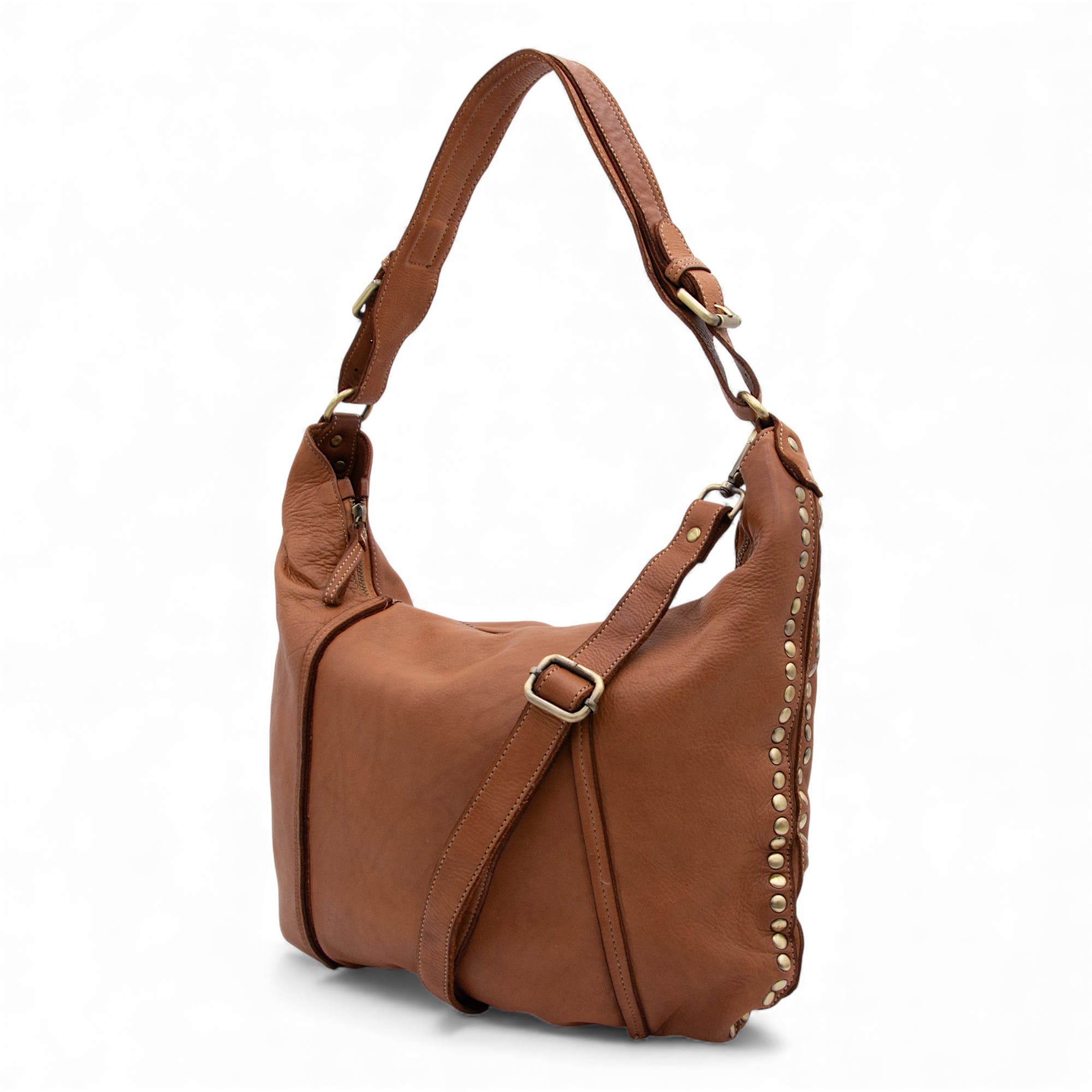 Bolsa Nova Anna Hobo, Alternate, color, Cognac