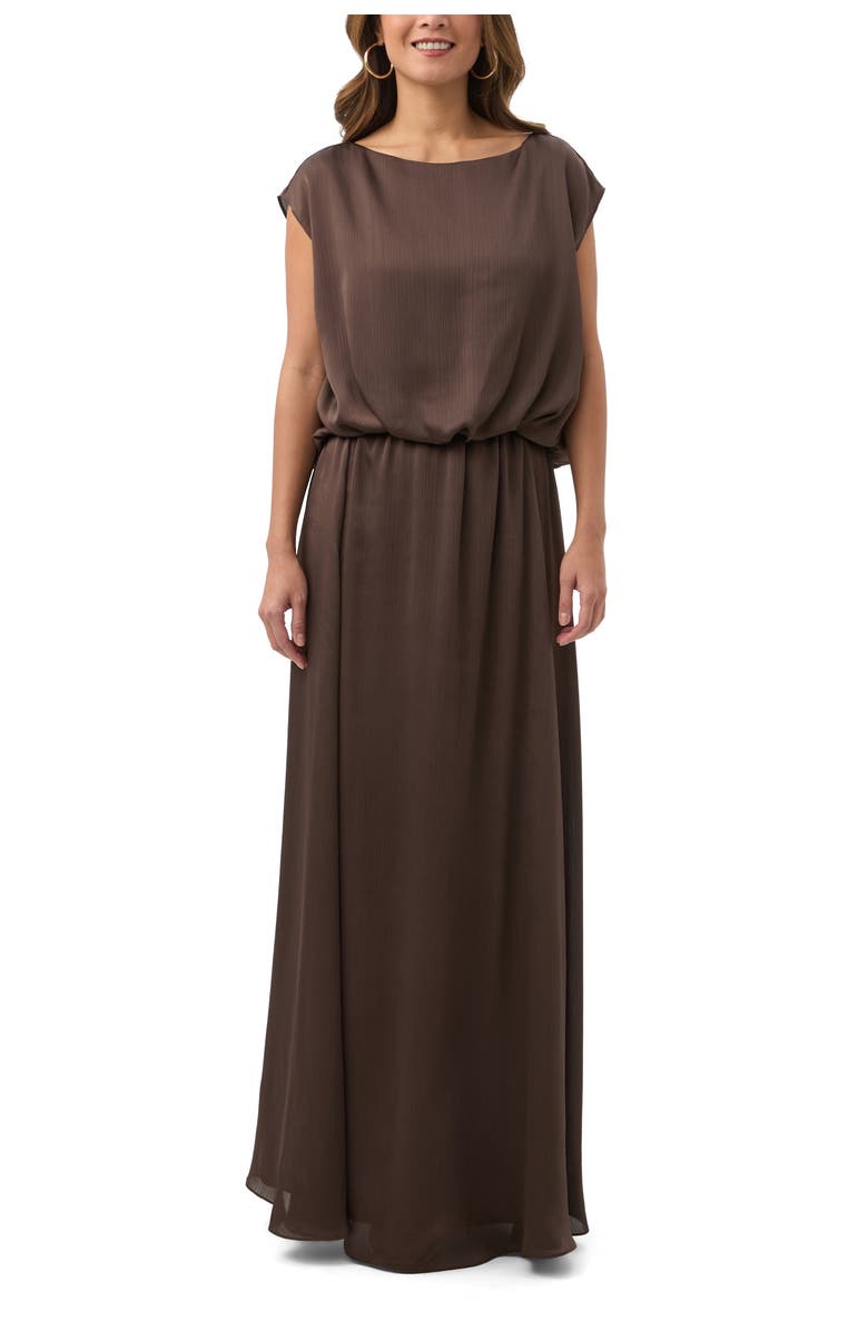 Trina Turk Vantage 2 Blouson Maxi Dress, Main, color, Walnut