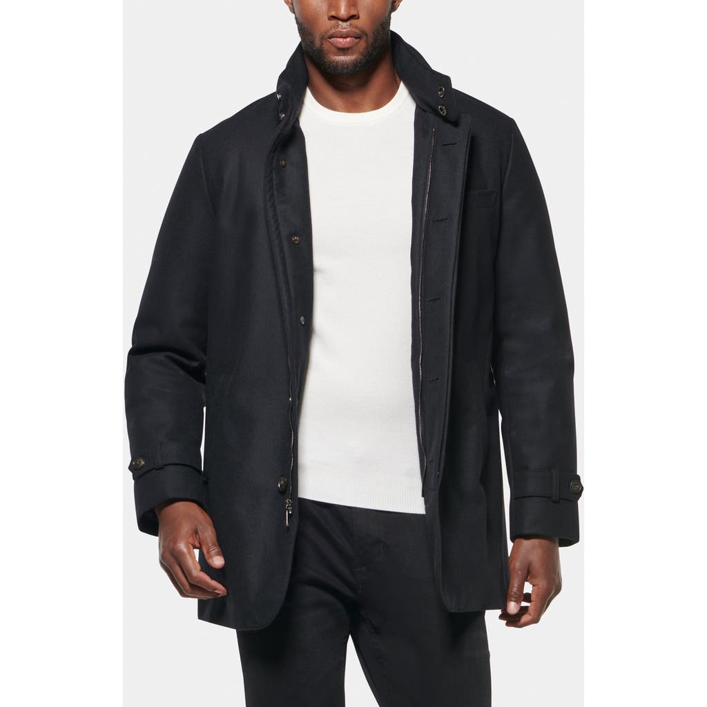 Norwegian Wool Slim Waterproof 750 Fill Power Down Car Coat in Black  product