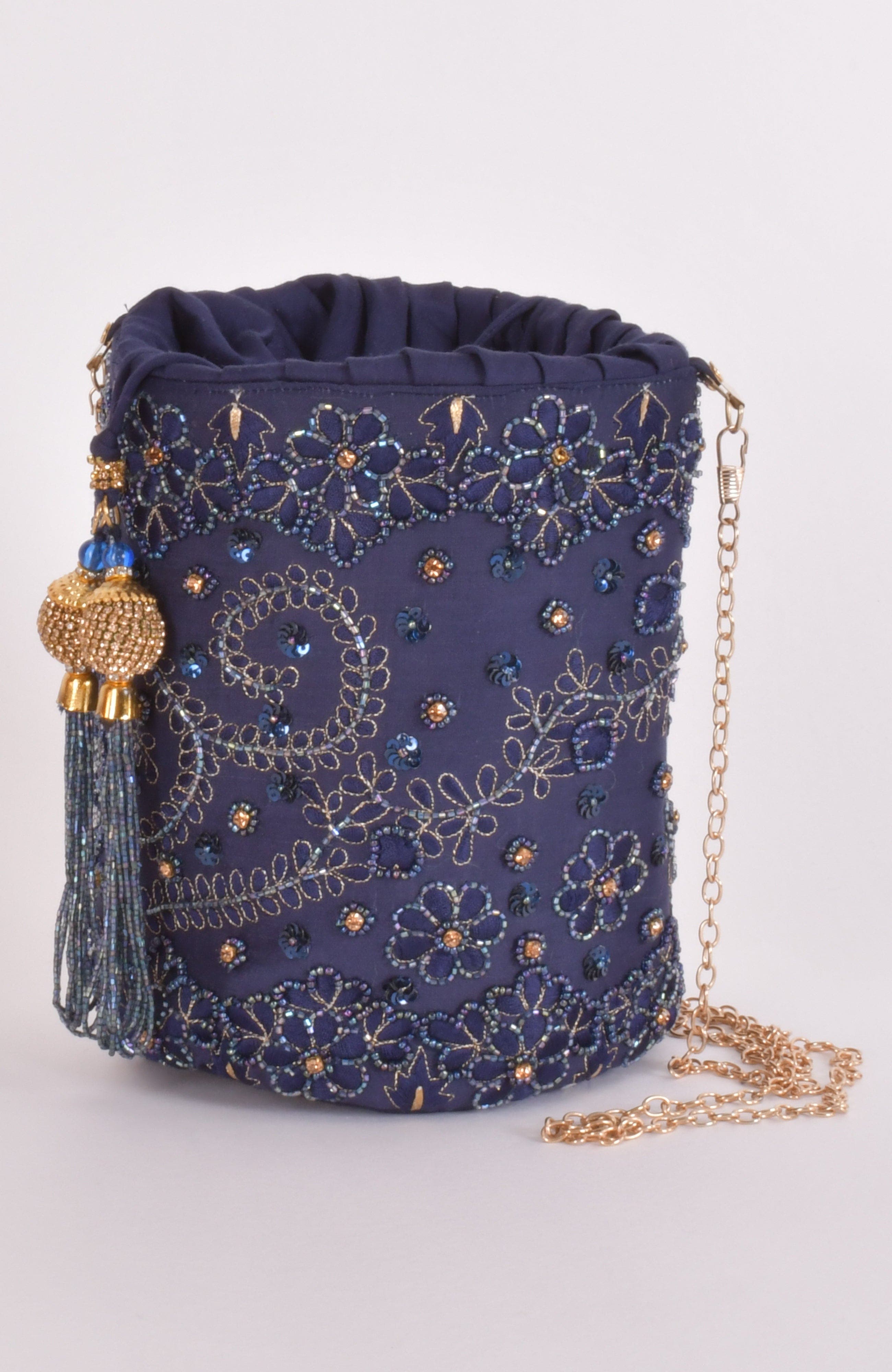 Ravina Embroidered Bucket Bag, Alternate, color, Blue
