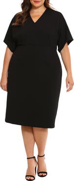 London Times V-Neck Dolman Sleeve Sheath Dress