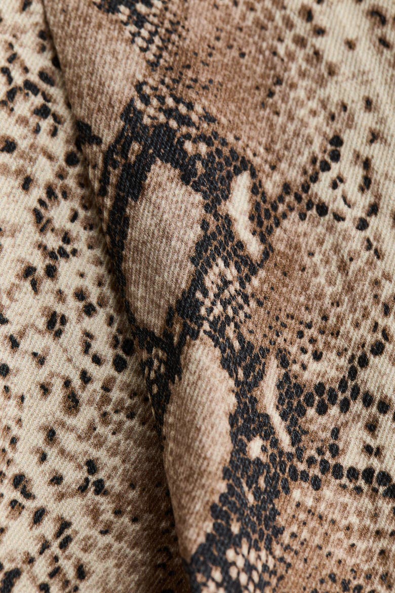 Ankle-length Twill Pants, Alternate, color, Beige/snakeskin pattern