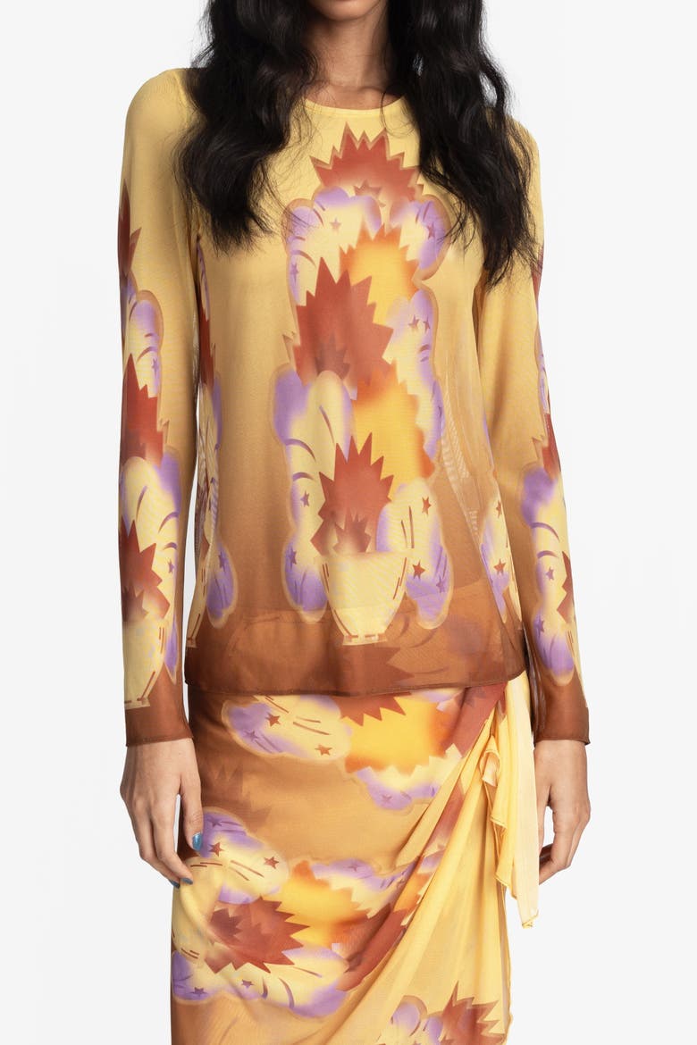 Sunburst Mesh Top, Main, color, Sunset Multi