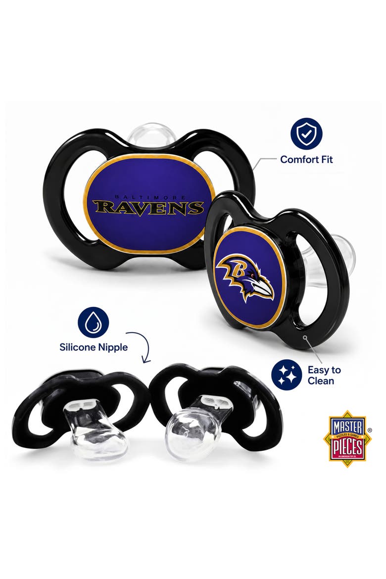 Baltimore Ravens Pacifier 2-Pack, Alternate, color, Multicolor