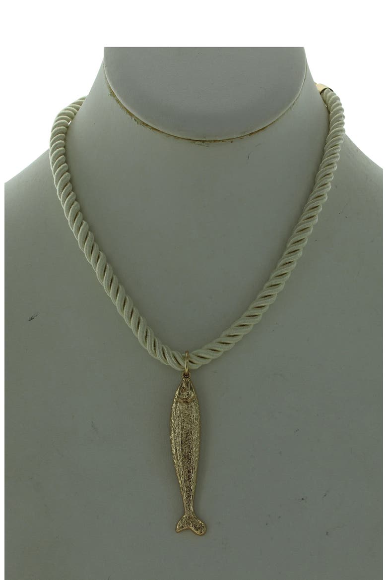 Gone Fishing Pendant Necklace, Alternate, color, GOLD