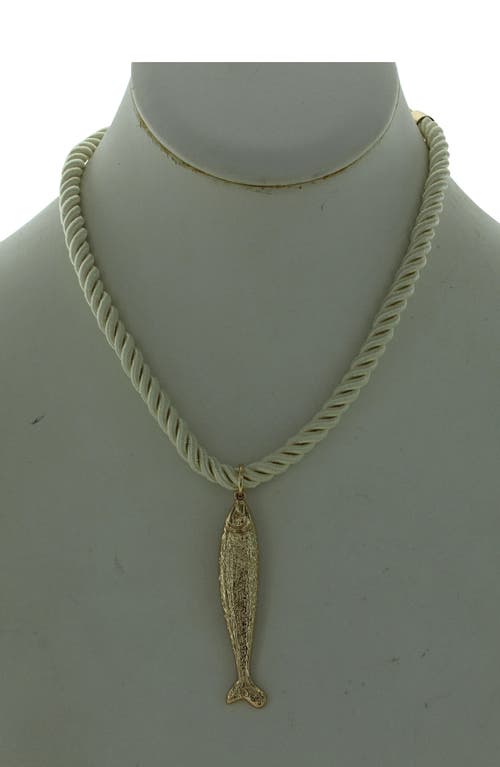 Olivia Welles Gone Fishing Pendant Necklace In Green