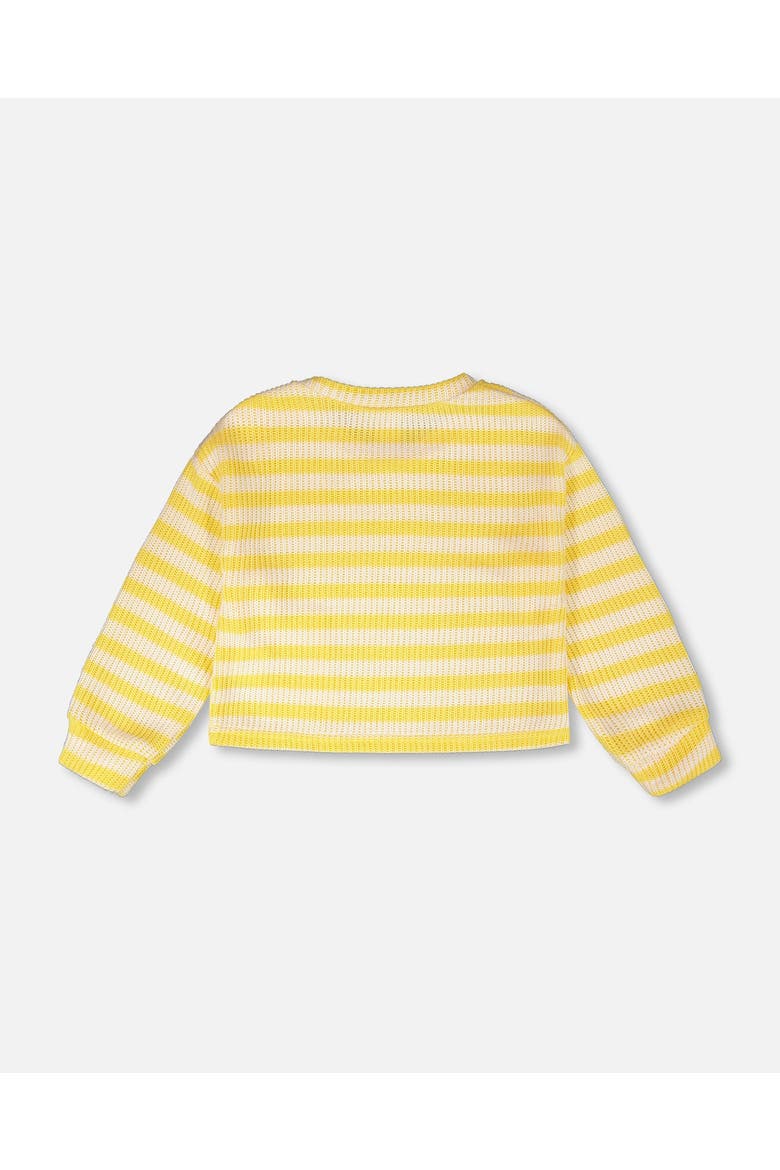 Long Sleeve Cropped Striped Sweater, Alternate, color, Yellow & White Stripes