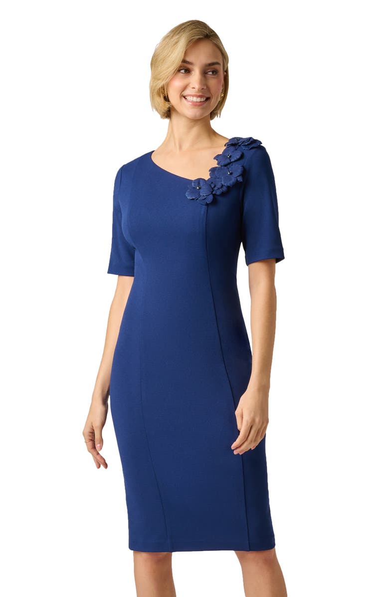 Adrianna Papell Floral Crepe Midi Dress, Alternate, color,