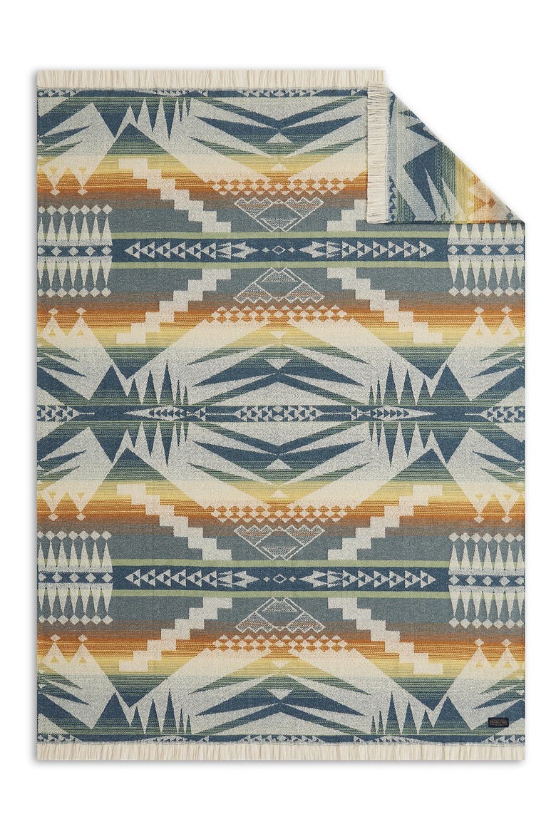 Mystic Lake Throw Blanket, Alternate, color, TEAL MULTI