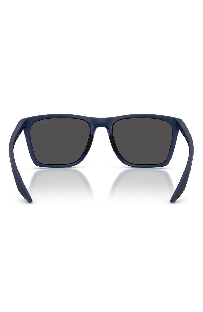 Prada Linea Rossa 56mm Pillow Sunglasses, Alternate, color, Matte Blue / Dark Grey