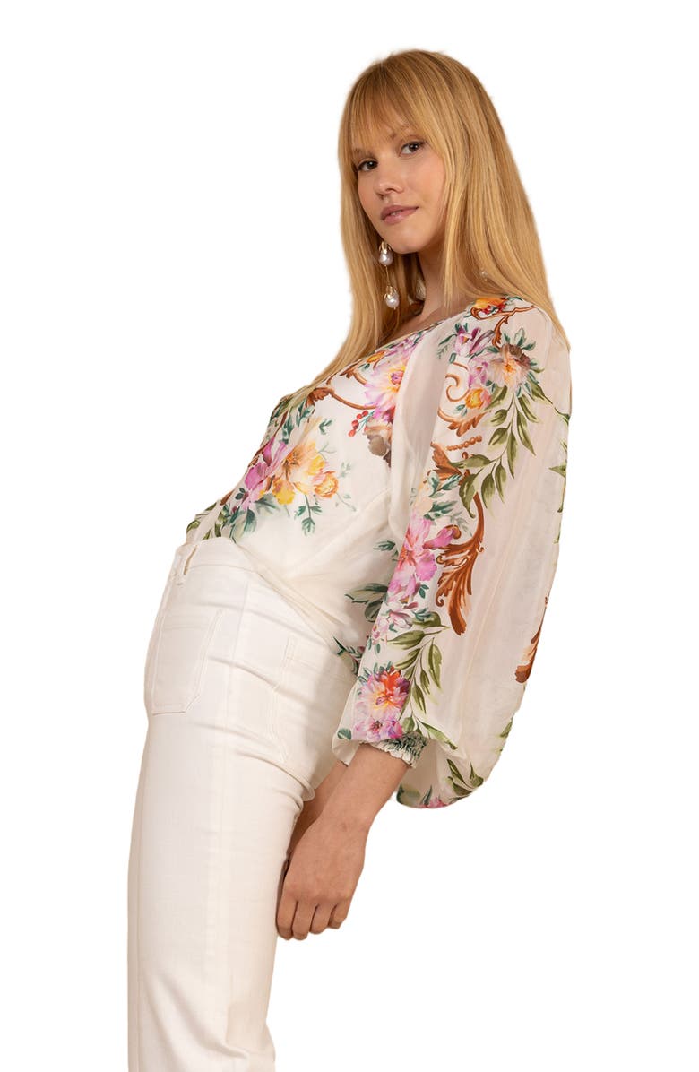 Hale Bob Aarna Chiffon Top, Alternate, color, Ivory