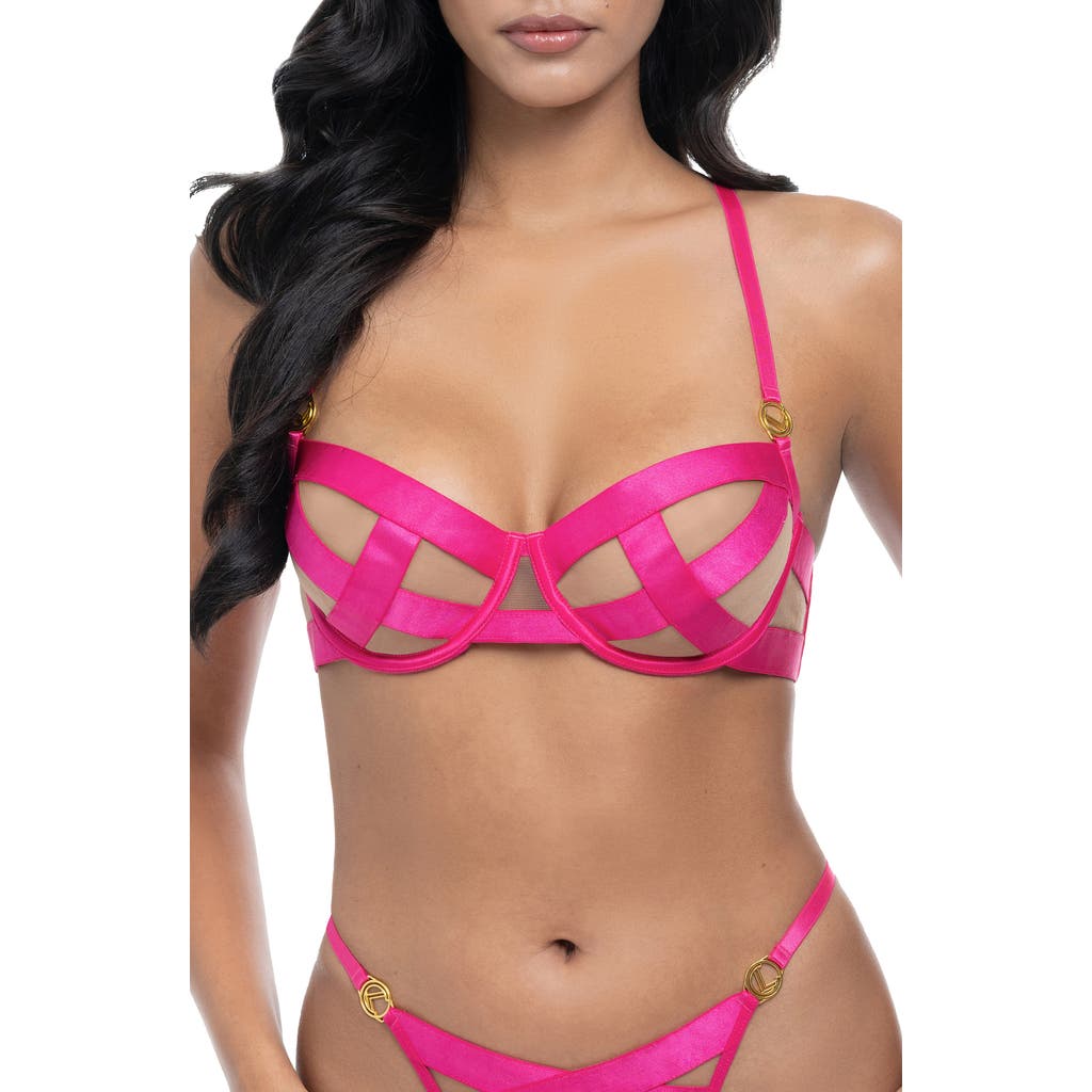 Oh La La Cheri Raelynn Strappy Satin Underwire Bra & Thong Set