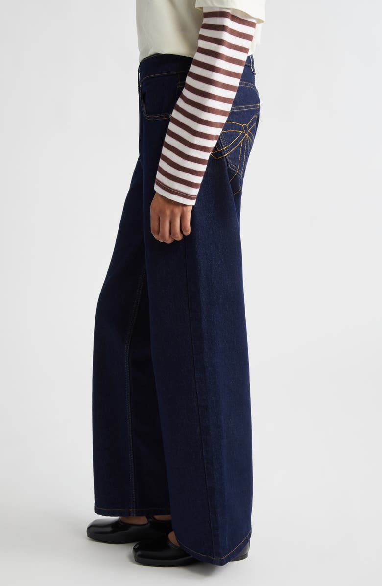 Sandy Liang Taro Bootcut Jeans, Alternate, color, Indigo