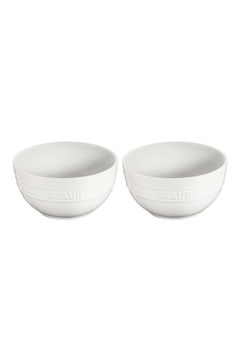 Ceramic 2-Piece Large Universal Bowl Set, Main, color, WHITE