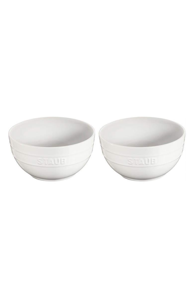 Staub Ceramic 2-Piece Large Universal Bowl Set, Main, color, White