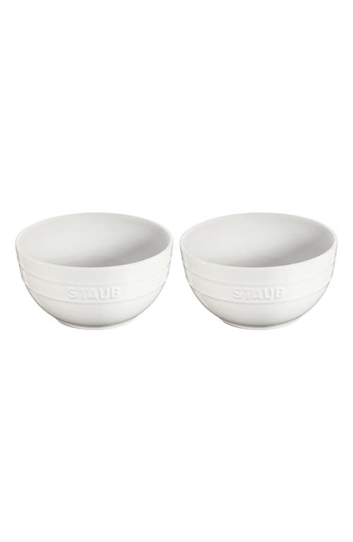 Staub Ceramic 2-piece Large Universal Bowl Set In White